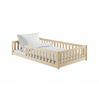 Detská Montessori posteľ z masívu borovice BETTY - 200x120 cm - PRÍRODNÁ