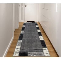 Behúň TAPIS Tiles - tmavo šedý