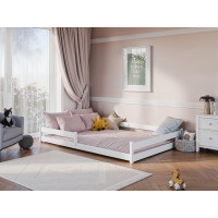 Detská Montessori posteľ z masívu borovice ALICE - 200x140 cm - BIELA