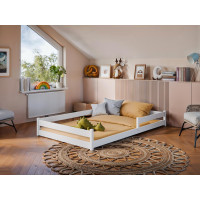 Detská Montessori posteľ z masívu borovice ALICE - 200x120 cm - BIELA