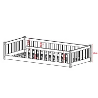 Detská Montessori posteľ z masívu borovice BETTY - 200x120 cm - BIELA