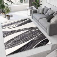 Kusový koberec TAPIS Soft - tmavo šedý/krémový