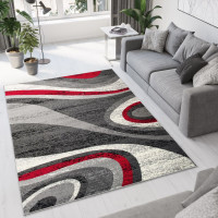 Kusový koberec TAPIS Winding - sivý/červený