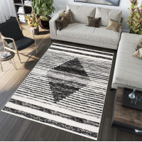 Kusový koberec GRACE Rhombus - krémový/čierny