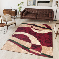 Kusový koberec TAPIS Circle - červený/béžový