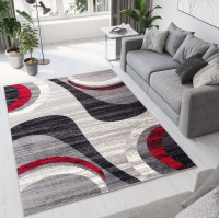 Kusový koberec TAPIS Grace - šedý/červený