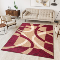 Kusový koberec TAPIS Ribbon - červený/béžový