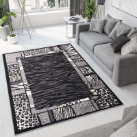 Kusový koberec TAPIS Skin - čierny/sivý