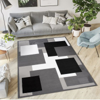 Kusový koberec TAPIS Squares - tmavo šedý