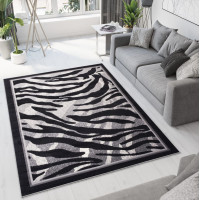 Kusový koberec TAPIS Tiger - šedý/čierny