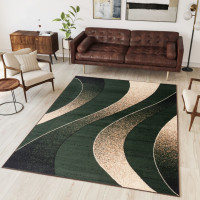 Kusový koberec TAPIS Waves - zelený/béžový