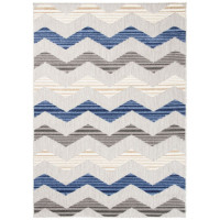 Kusový koberec AVENTURA Cik cak - šedý/modrý/krémový