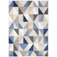 Kusový koberec AVENTURA Geometric - modrý/sivý