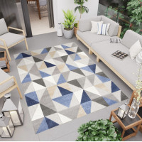 Kusový koberec AVENTURA Geometric - modrý/sivý
