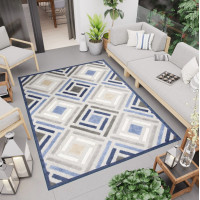 Kusový koberec AVENTURA Tiles - šedý/modrý