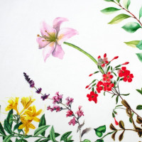 Veľkonočný obrus BLISS Kvety - 110x160 cm - biely