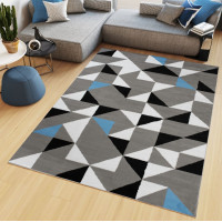 Kusový koberec MAYA Geometric - modrý/sivý
