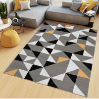 Kusový koberec MAYA Geometric - žltý/sivý