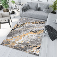 Kusový koberec MAYA Marble - žltý/sivý