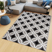Kusový koberec MAYA Pattern - čierny/sivý