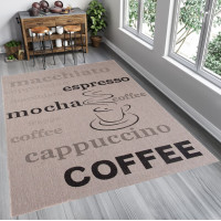 Sisalový PP koberec COFFEE - svetlo hnedý / čierny