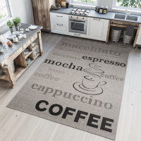 Sisalový PP koberec COFFEE - sivý/čierny