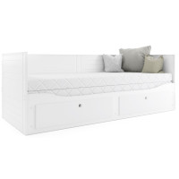 Detská posteľ so šuplíkmi HERMES 200x80 cm - biela - rozložiteľná na 200x160 cm
