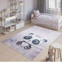Detský koberček EMMA - Panda s vtáčikom