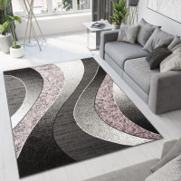 Kusový koberec TAPIS Waves - ružový/sivý