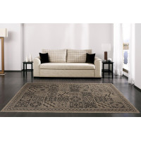 Sisalový PP koberec TILES - hnedý/čierny