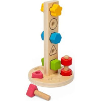Bigjigs Toys Drevená veža s maticami a skrutkami