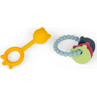 Bigjigs Toys Hrkálka a hryzátko 2 v 1 a hryzací krúžok Medvedík