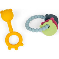 Bigjigs Toys Hrkálka a hryzátko 2 v 1 a hryzací krúžok Medvedík
