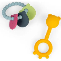 Bigjigs Toys Hrkálka a hryzátko 2 v 1 a hryzací krúžok Medvedík