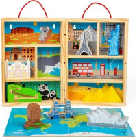 Bigjigs Toys Drevená cestovateľská hracia sada