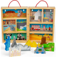 Bigjigs Toys Drevená cestovateľská hracia sada