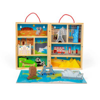 Bigjigs Toys Drevená cestovateľská hracia sada