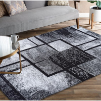 Kusový koberec HASTE Square - šedý/čierny