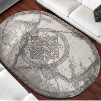 Kusový koberec STIVA ornament oval - šedý