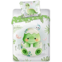 Detské bavlnené obliečky do postieľky 135x100 cm CUDDLES - Dino