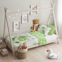 Detské bavlnené obliečky do postieľky 135x100 cm CUDDLES - Dino