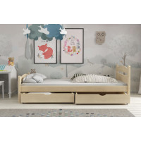 Detská posteľ z masívu borovice MAX so šuplíkmi - 200x80 cm - PRÍRODNÁ BOROVICA