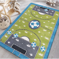 Detský koberec Štadión - zelený/modrý