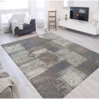 Kusový koberec ROXANNE Tiles - šedý/hnědý