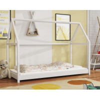 Detská domčeková Montessori posteľ z masívu borovice VERONIKA - 180x80 cm - BIELA