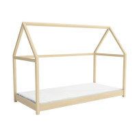 Detská domčeková Montessori posteľ z masívu borovice VERONIKA - 180x80 cm - PRÍRODNÁ BOROVICA