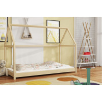 Detská domčeková Montessori posteľ z masívu borovice VERONIKA - 180x80 cm - PRÍRODNÁ BOROVICA