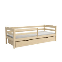 Detská posteľ z masívu borovice MIKULÁŠ so šuplíkmi - 180x80 cm - PRÍRODNÁ BOROVICA