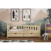Detská posteľ z masívu borovice NATÁLIE so šuplíkmi - 180x80 cm - PRÍRODNÁ BOROVICA