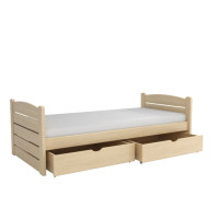 Detská posteľ z masívu borovice URŠULA so šuplíkmi - 180x80 cm - PRÍRODNÁ BOROVICA